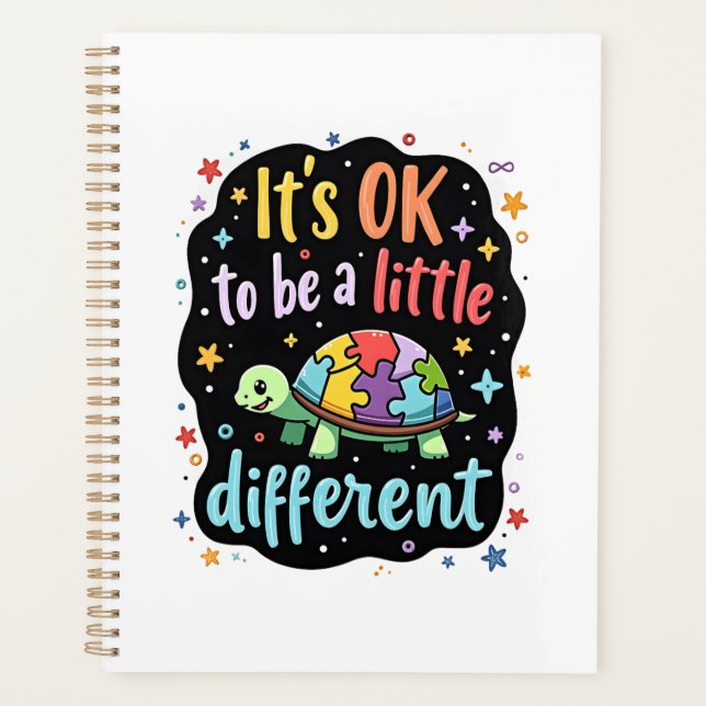 Autism Awareness It's Ok To Be A Little Different  Planner (Front)
