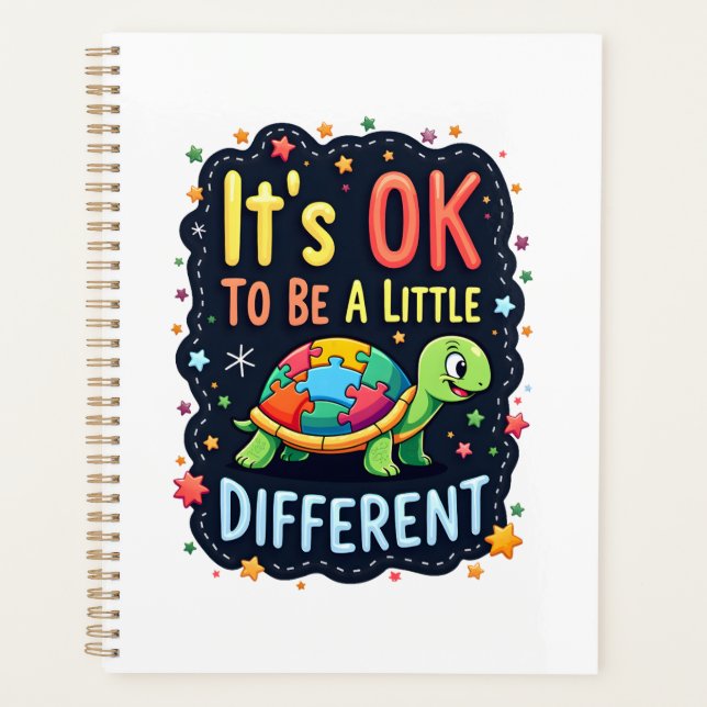 Autism Awareness It's Ok To Be A Little Different  Planner (Front)