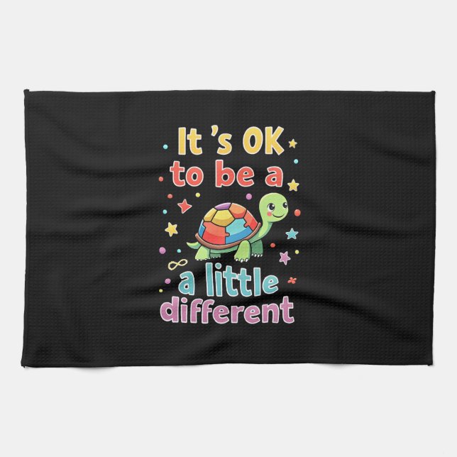 Autism Awareness It's Ok To Be A Little Different  Tea Towel (Horizontal)