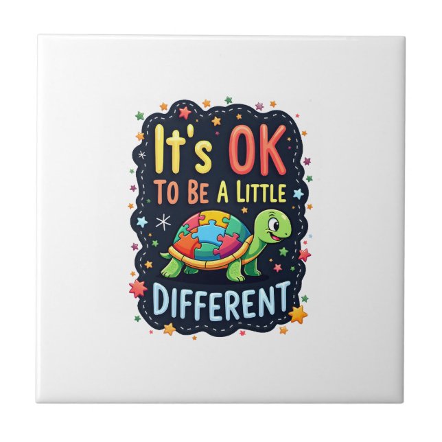 Autism Awareness It's Ok To Be A Little Different  Tile (Front)