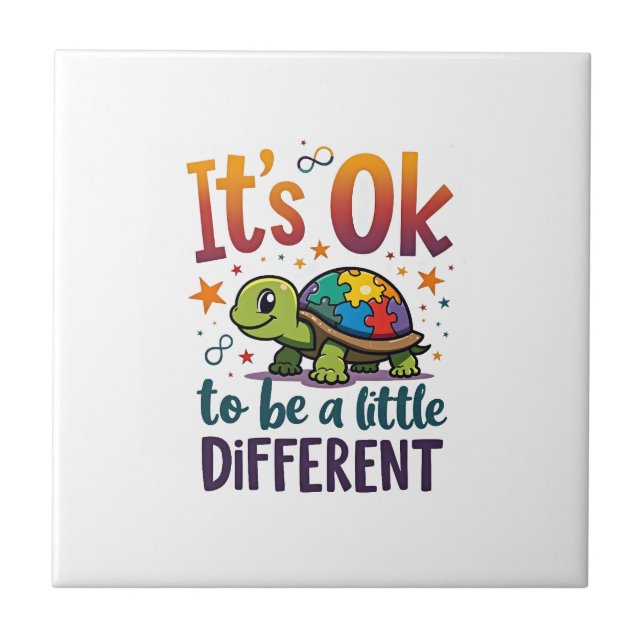 Autism Awareness It's Ok To Be A Little Different  Tile (Front)