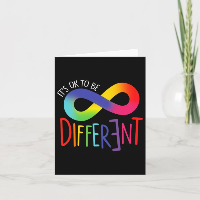 Autism Awareness Its Ok To Be Different Acceptance Card (Front)
