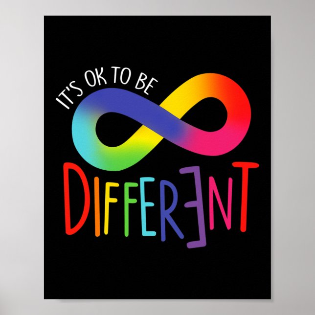Autism Awareness Its Ok To Be Different Acceptance Poster (Front)
