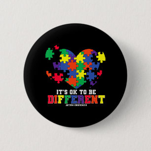Autism Awareness It's OK To Be Different Autism H 6 Cm Round Badge