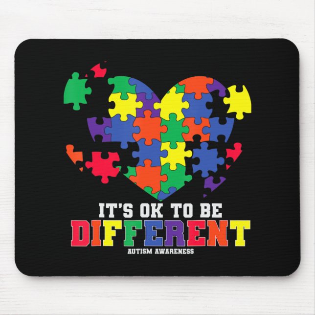 Autism Awareness  It's OK To Be Different Autism H Mouse Mat (Front)