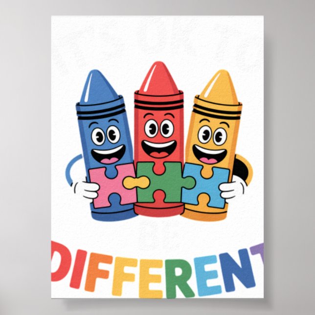 Autism Awareness It's Ok To Be Different Autistic  Poster (Front)