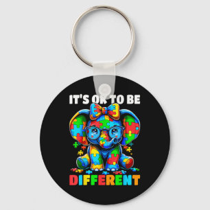 Autism Awareness Its Ok To Be Different Elephant  Key Ring