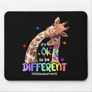 Autism Awareness Its Ok To Be Different Giraffe Wo Mouse Mat