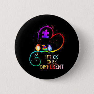 Autism Awareness It's OK To Be Different Love Puzz 6 Cm Round Badge