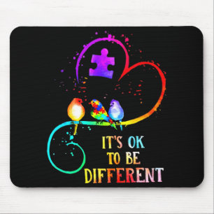 Autism Awareness It's OK To Be Different Love Puzz Mouse Mat