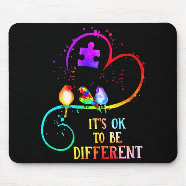 Autism Awareness It's OK To Be Different Love Puzz Mouse Mat (Front)