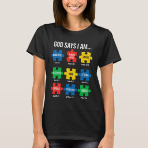 Autism Awareness Jesus Christian God Say I'm Brave T-Shirt