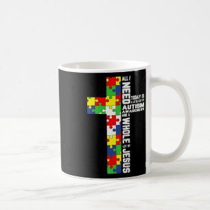 Autism Awareness Jesus Cross Puzzle Cool Christian Coffee Mug