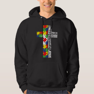 Autism Awareness Jesus Cross Puzzle Cool Christian Hoodie