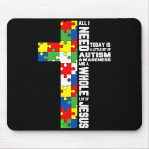 Autism Awareness Jesus Cross Puzzle Cool Christian Mouse Mat
