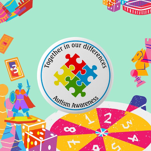 Autism Awareness Jigsaw Puzzle Button (Creator Uploaded)