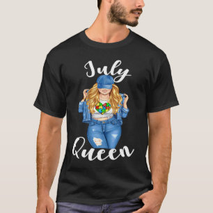 Autism Awareness July Queen Blonde Autism Mum Wome T-Shirt