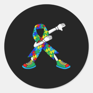 Autism Awareness Kids Boys Toddlers Dabbing Dab Da Classic Round Sticker
