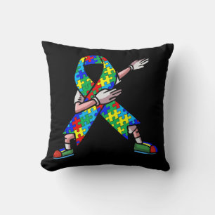 Autism Awareness Kids Dabbing Puzzle Piece Love Da Cushion