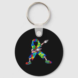 Autism Awareness Kids Dabbing Puzzle Piece Love Da Key Ring