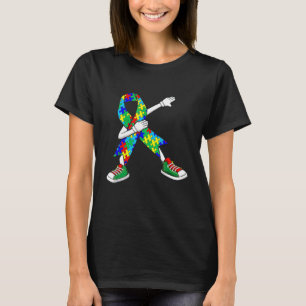 Autism Awareness Kids Dabbing Puzzle Piece Love Da T-Shirt