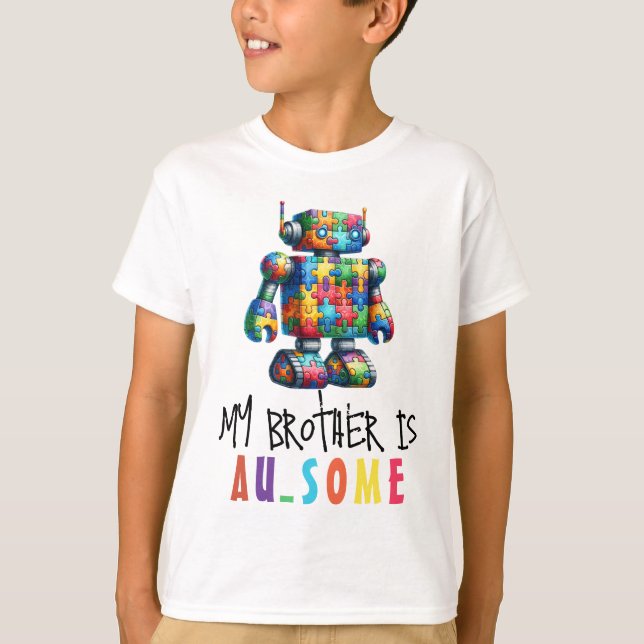 Autism Awareness Kids Family Support T-Shirt (Front)