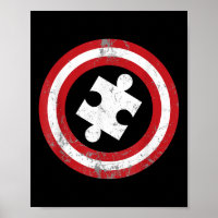 Autism Awareness Kids Men Puzzle Superhero Captain