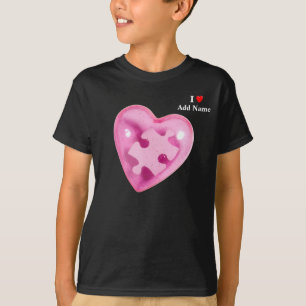Autism Awareness Kids Shirt Pink Heart Customise