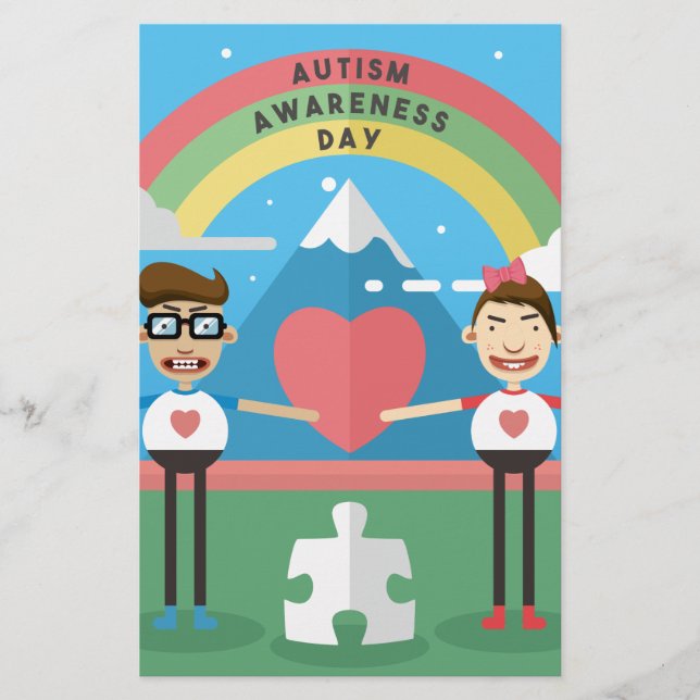 autism awareness kids stationery (Front)