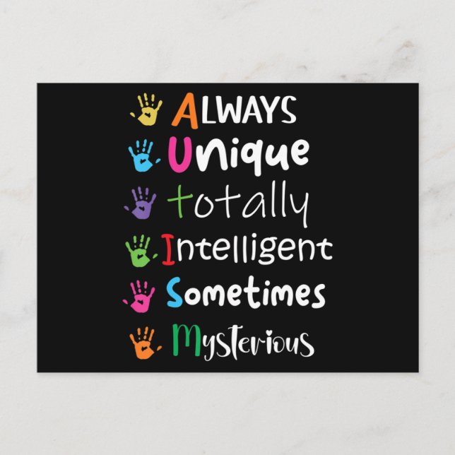 Autism Awareness Kindness Shirt Always Unique Tota Postcard (Front)