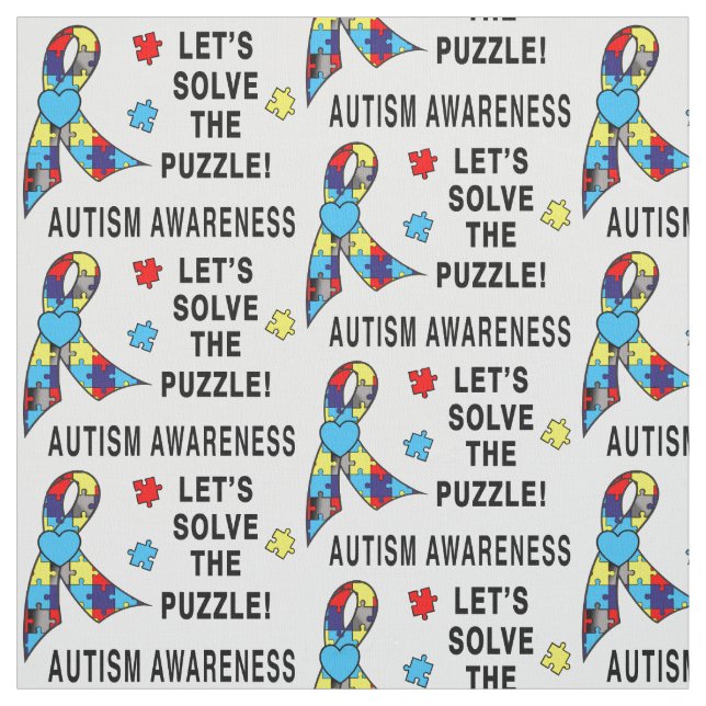 Autism Awareness: Let's Solve the Puzzle! Fabric (Swatch)