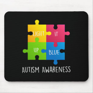 Autism Awareness Light it up Blue Mouse Mat