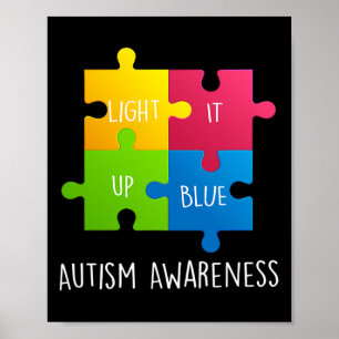 Autism Awareness Light It Up Blue Poster