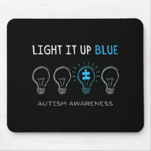 Autism Awareness Light It Up Blue Premium T-Shirt1 Mouse Mat