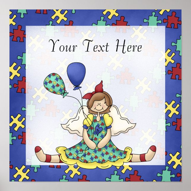 Autism Awareness ~ Little Angel Girl D1 Print (Front)