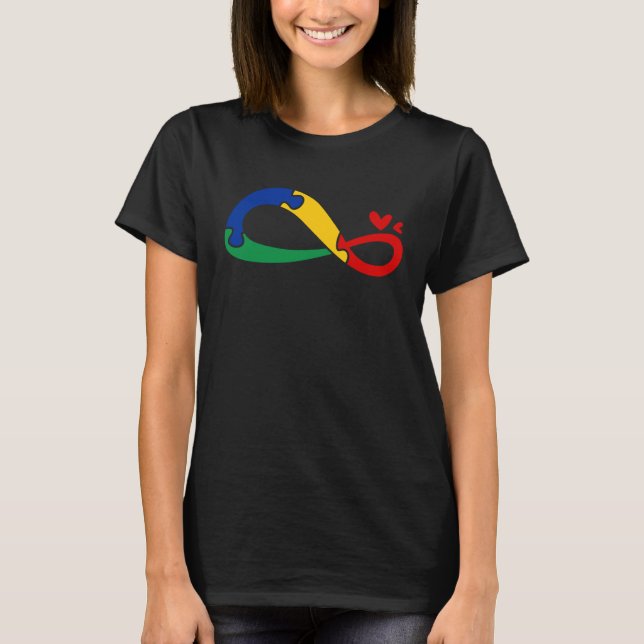 Autism Awareness Love Heart Puzzle Piece  3 T-Shirt (Front)