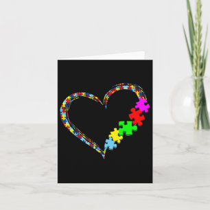 Autism Awareness Love Heart Puzzle Piece Gift Men  Card