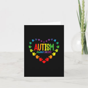 Autism Awareness Love Heart Puzzle Piece Gift Men  Card