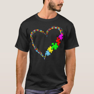 Autism Awareness Love Heart Puzzle Piece Gift Men T-Shirt