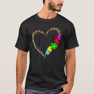 Autism Awareness Love Heart Puzzle Piece Gift Men  T-Shirt