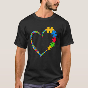 Autism Awareness Love Heart Puzzle Piece Men Women T-Shirt