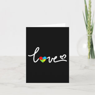 Autism Awareness Love Heart Puzzle Piece Mens Wome Card