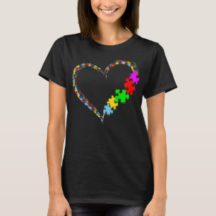 Autism Awareness Love Heart Puzzle Piece T-Shirt