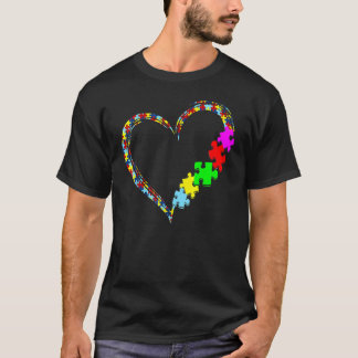 Autism Awareness Love Heart Puzzle Piece T-Shirt