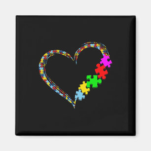 Autism Awareness Love Heart Puzzle Piece Valentine Magnet
