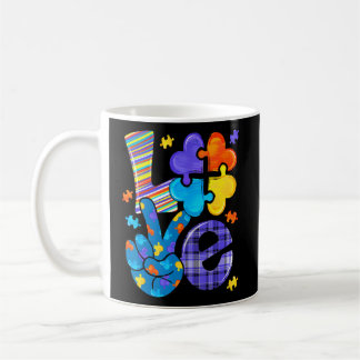 Autism Awareness Love Letter Cute Heart Puzzle Mum Coffee Mug
