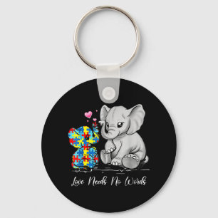 Autism Awareness Love Needs No Words Elephant Supp Key Ring