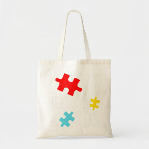 Autism Awareness Love Needs No Words Puzzle Pieces Tote Bag