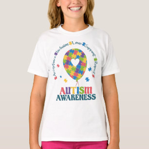 Autism Awareness love Puzzle heart  T-Shirt