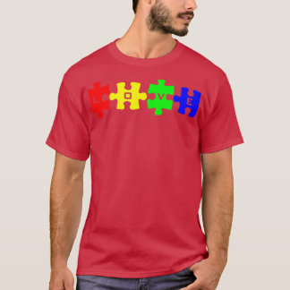 Autism Awareness Love puzzle pieces 2 T-Shirt